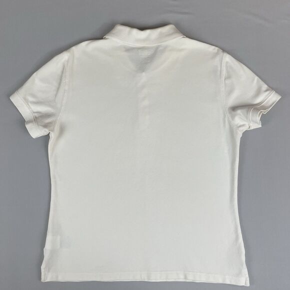 Carhartt For Women Short Sleeve Polo Shirt Size Large Ivory Cotton Golf Preppy - Picture 5 of 16